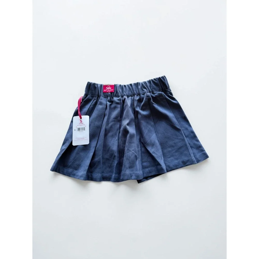 Justice Girls Navy Blue Pleated Skort Built-in Shorts School Uniform Size S 7/8
